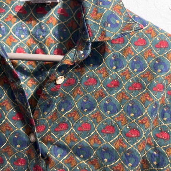 Vintage Country Sport David Smith Button Down Shirt Small Equestrian Horse - Picture 3 of 7